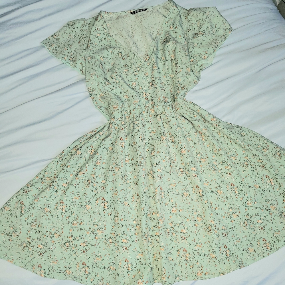Floral Green Dress